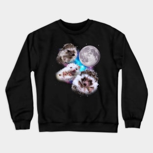 Three Hedgehogs Howl at the Moon Crewneck Sweatshirt